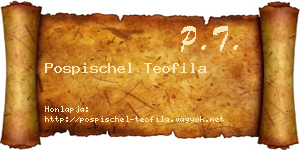 Pospischel Teofila névjegykártya